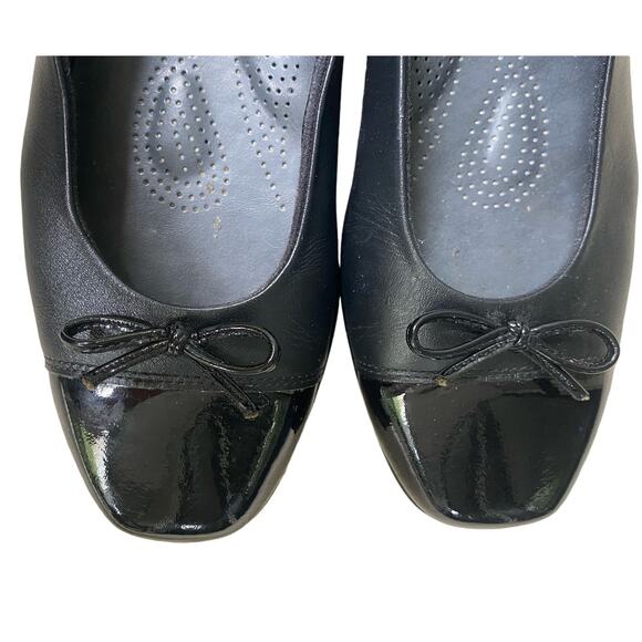SAS Tripad Coco Ballet Flat Size 8 Black Leather Bow Academia Twee Y2K Comfort - Picture 4 of 16